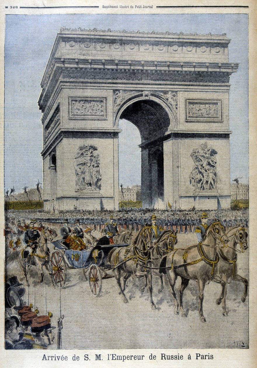 II. Miklós orosz császár Párizsba érkezése – az 1896.11.10-i „” Le Petite Journal”-ban alkotó: Unknown artist