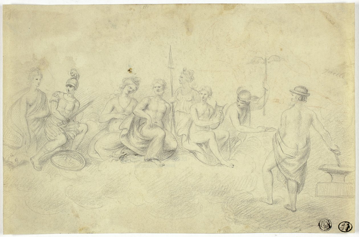 Az istenek és istennők gyűlése az Olümposz-hegyen alkotó: Unknown artist