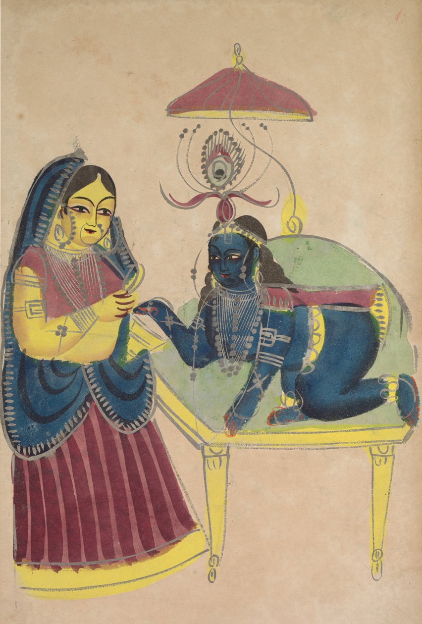 Krisna baba vajat kér Yashodától alkotó: Unknown artist