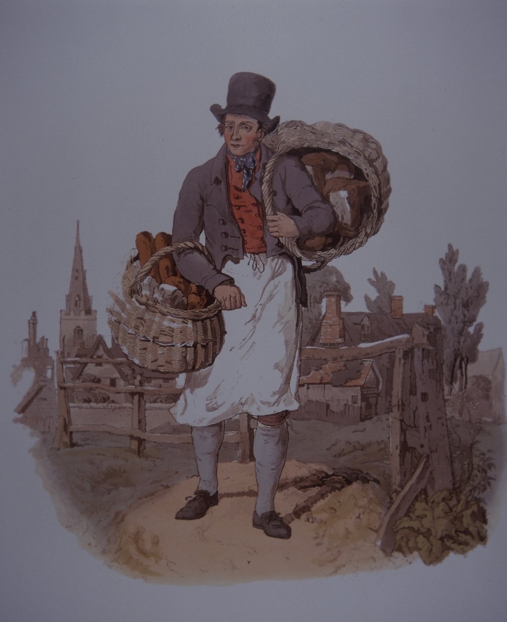 Kenyeret szállító pék, 19. század eleje (színes litó) alkotó: Unknown artist