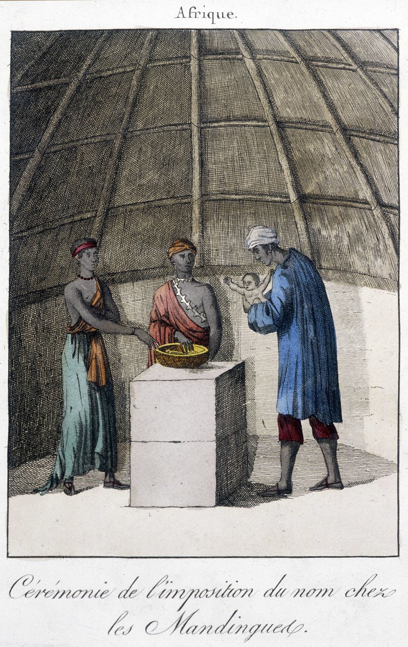 Keresztség a Mandinguesben (Mali?) Afrikában - metszet alkotó: Unknown artist