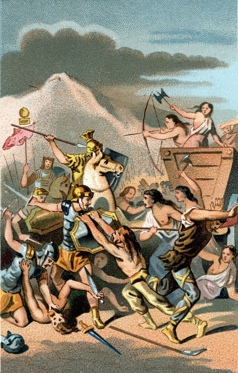 Aix-i csata: Cimbrek és teutonok inváziója ie 110-től 102-ig A teutonokat Caius Marius, a bölcs, római konzul legyőzte. alkotó: Unknown artist