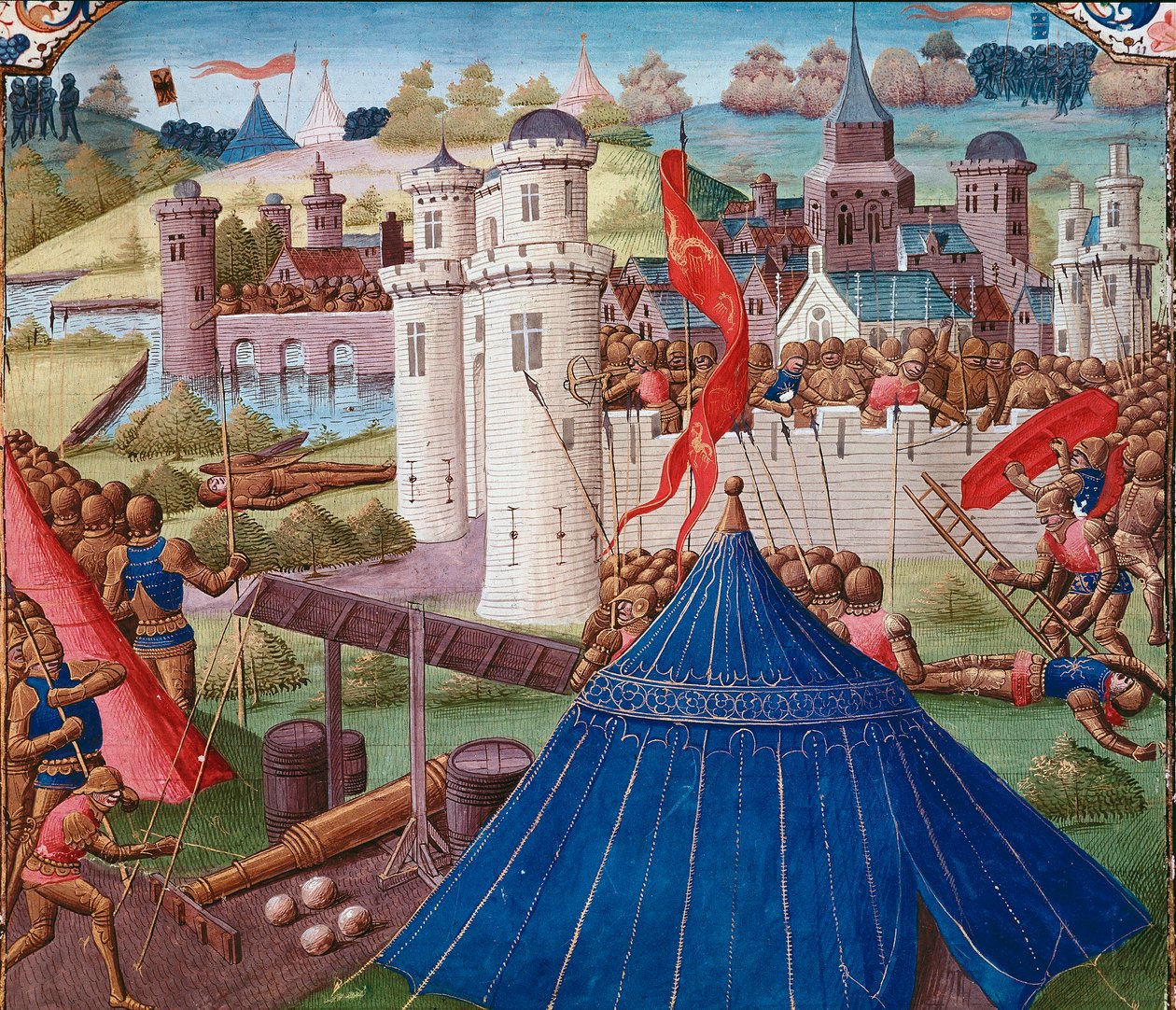 Csatajelenet egy karthágói miniatűr „” római történelemből” (Ad urbe condita), Tite Live (Kr. e. 59-17) (Titus Livius), fordította Pierre Bessuire 1450-1500 Chantilly, Musee Conde alkotó: Unknown artist