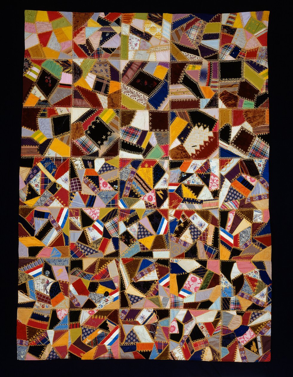 Ágytakaró (Crazy Quilt) alkotó: Unknown artist