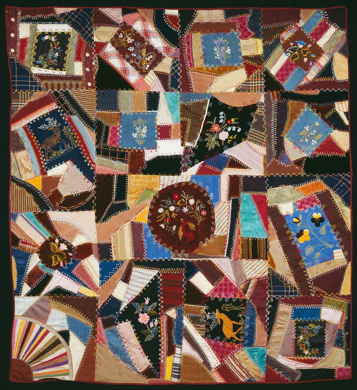 Ágytakaró (Crazy Quilt) alkotó: Unknown artist