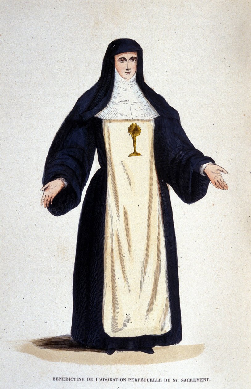 Az örökös szentségimádás bencés rendje, amelyet Catherine de Bar alapított Párizsban 1654-ben. alkotó: Unknown artist