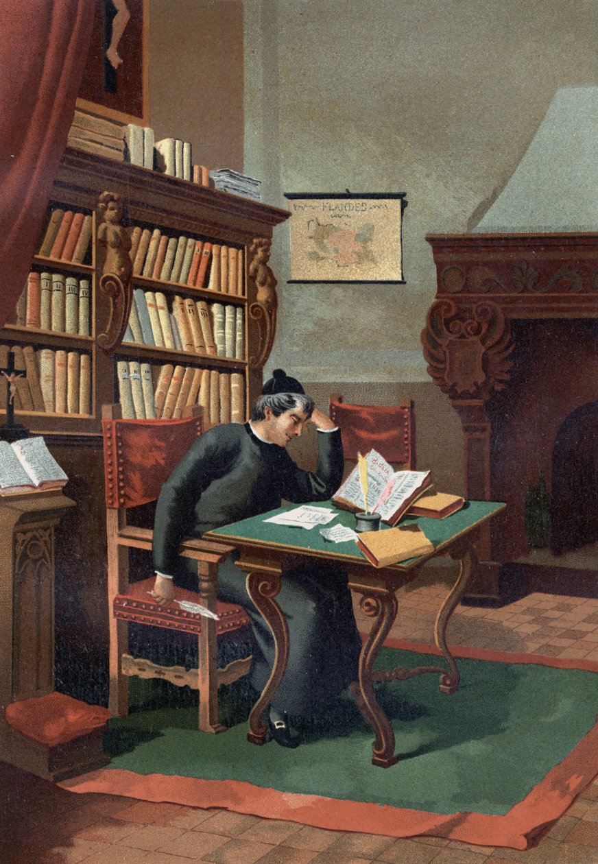 Benoît ARIAS MONTANUS (1527-1598). Híres spanyol teológus. Louis Figuier „Tudomány és emberei” után. Barcelona 1881 alkotó: Unknown artist