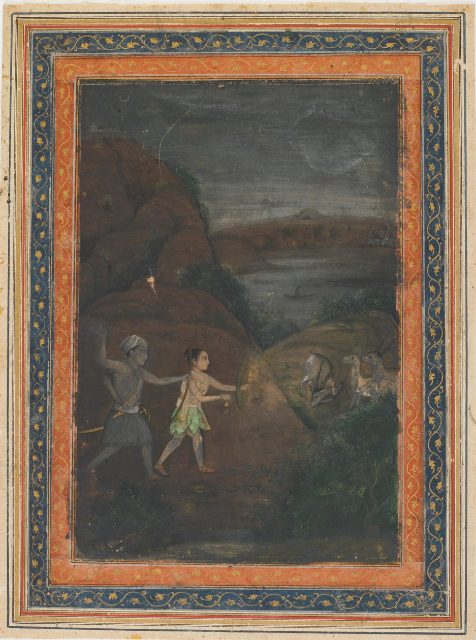 Bhils szarvasra vadászik éjjel alkotó: Unknown artist