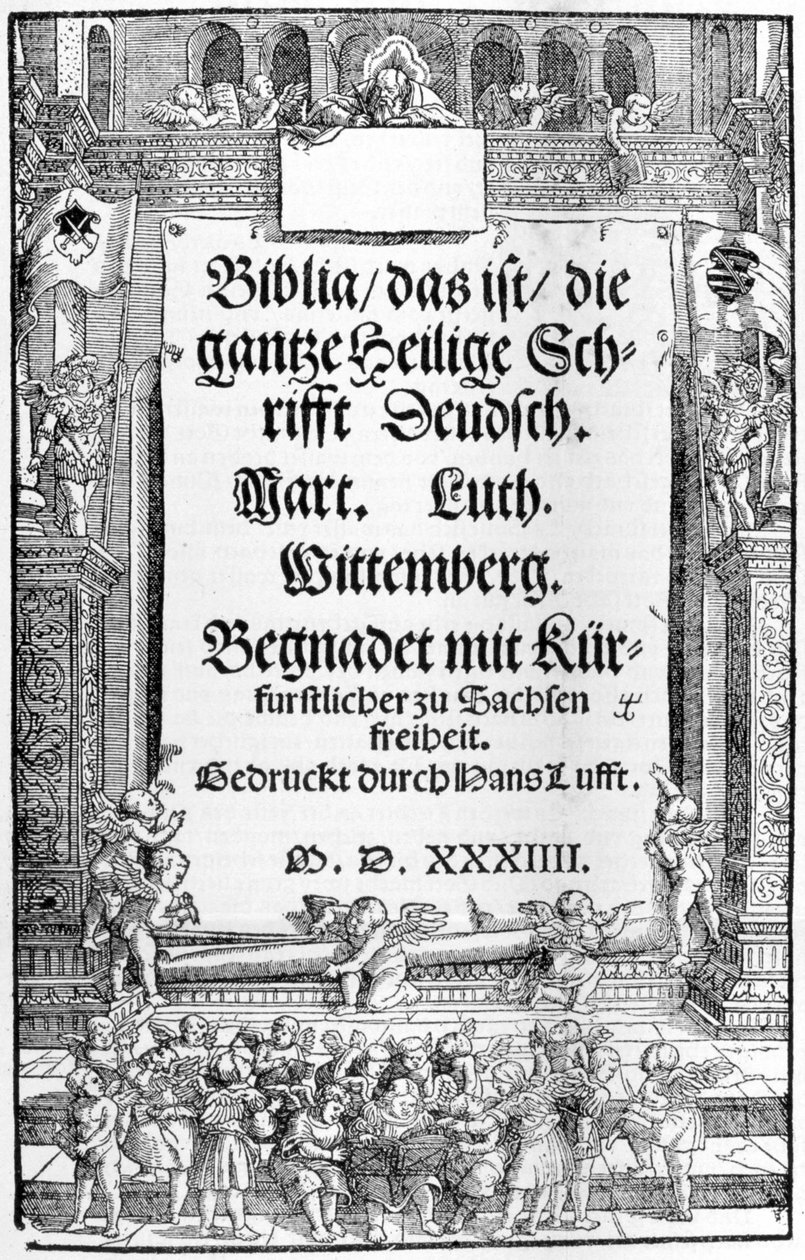 Luther Bibliája. 1534. Wittenberg. Civica Biblioteca Sormani. Milánó alkotó: Unknown artist