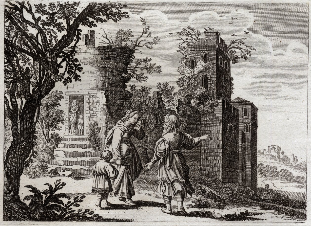 Royaumont Biblia, Ószövetség: Ismael vadászata. Amikor Sára látta, hogy Izmael, Agar fia (Hágár) rosszul bánik a kis Izsákkal, megkérte Ábrahámot, hogy küldje vissza fiával együtt, hogy Izsák legyen az egyetlen örökös Isten ígéretei szerint. Beteg alkotó: Unknown artist