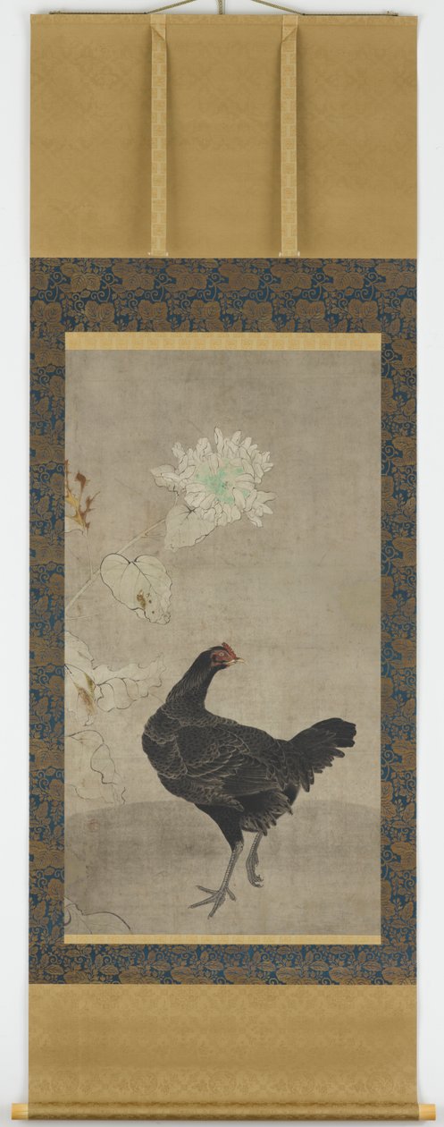 Fekete tyúk és egy napraforgó alkotó: Unknown artist