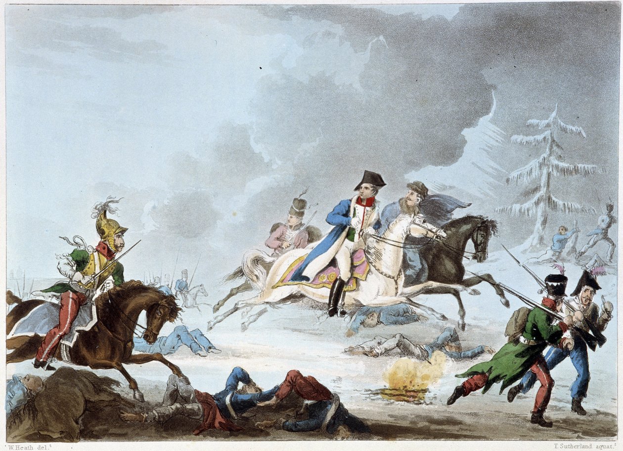 Bonaparte a krasznoi csatában – a londoni Sutherland, Dubourg, „” Napóleoni háborúkban” alkotó: Unknown artist