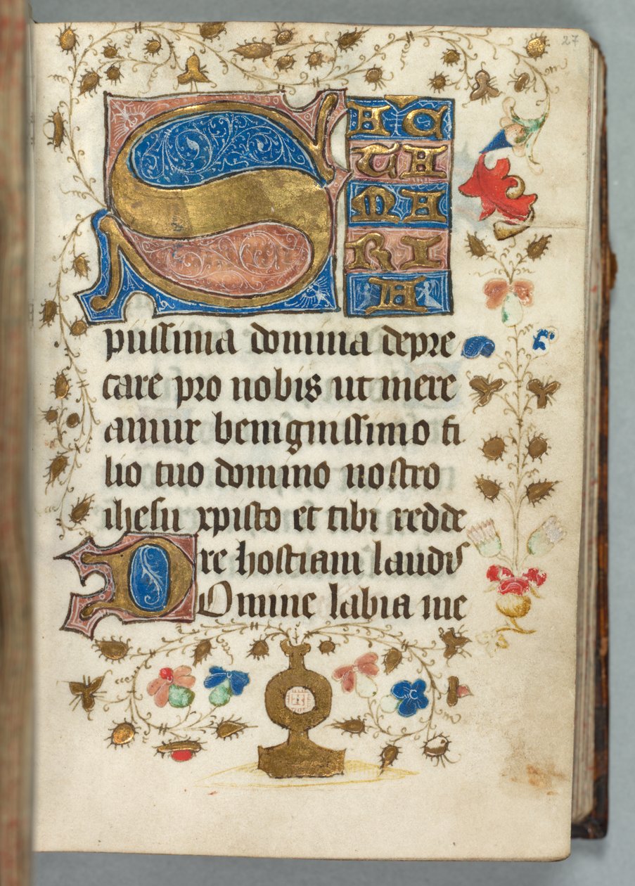 Órák könyve (Metz használata): Fol. 27r, Díszített kezdőbetűk alkotó: Unknown artist