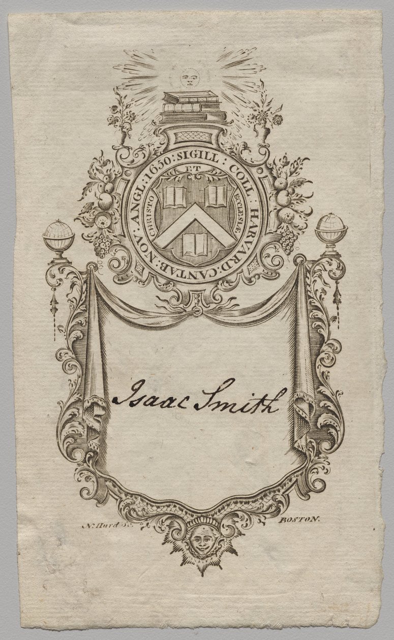 Könyvtábla: Címer Isaac Smith felirattal alkotó: Unknown artist
