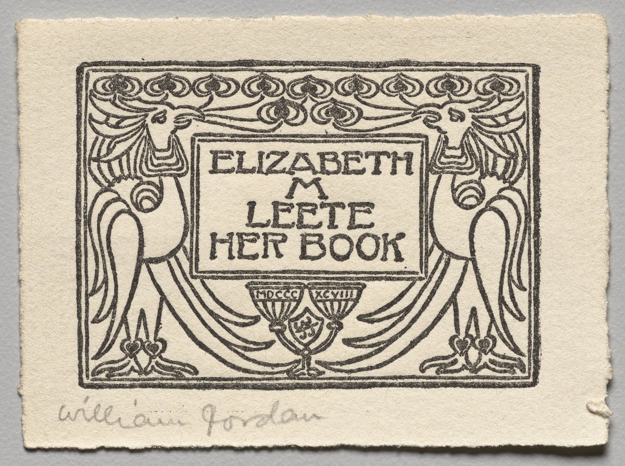 Könyvtábla: Elizabeth M. Leete alkotó: Unknown artist