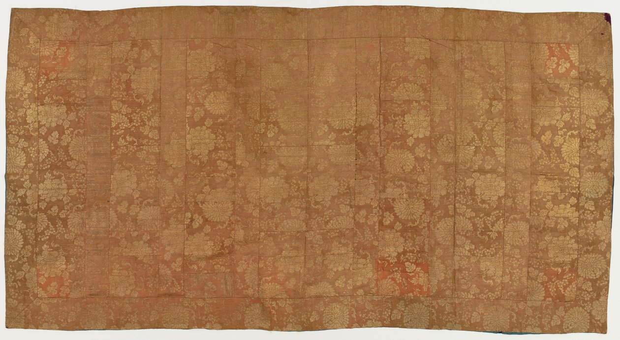 Brokát, selyem. Buddhista szerzetesi köntös, foltozott: Kesa alkotó: Unknown artist