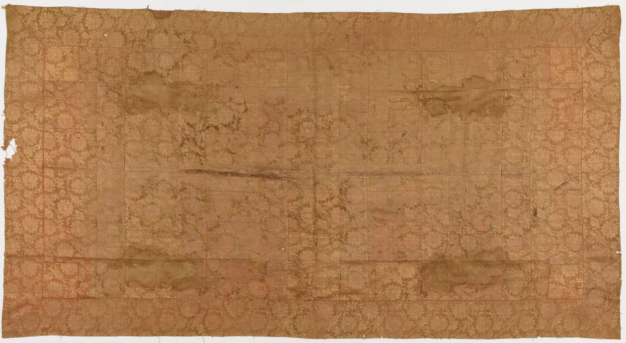 Brokát, selyem. Buddhista szerzetesi köntös, foltozott: Kesa alkotó: Unknown artist