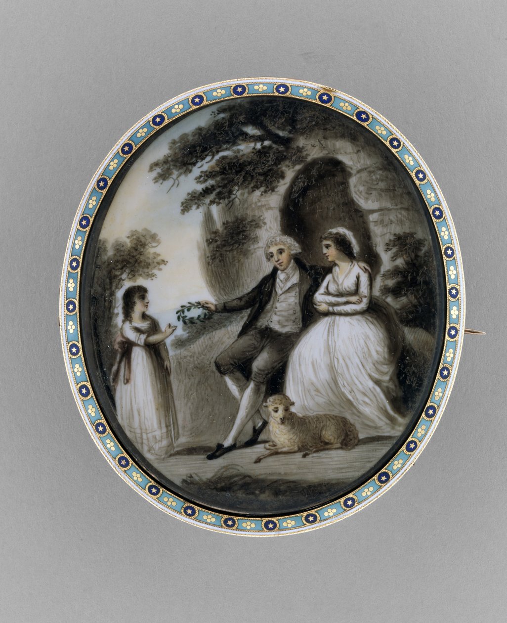 Bross, 1800 körül (szépia elefántcsonton, hajon, zománcon alkotó: Unknown artist