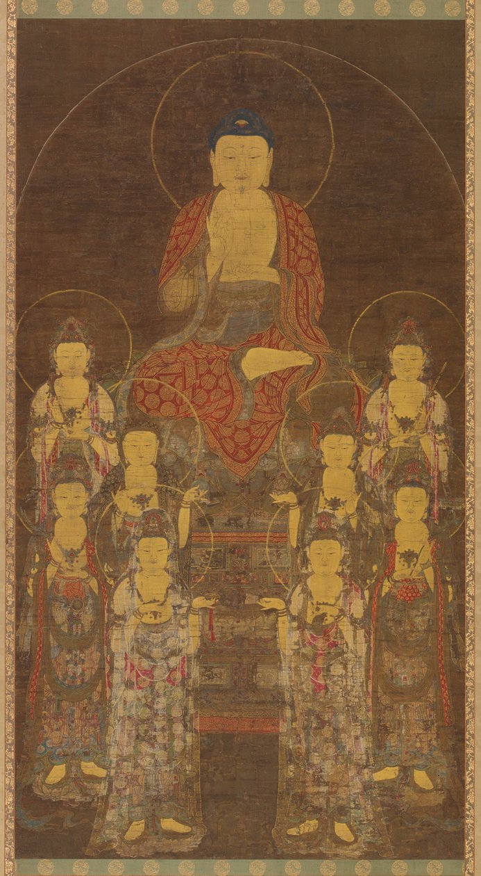 Buddha Amitabha (Amita) és a Nyolc Nagy Bodhiszattva alkotó: Unknown artist