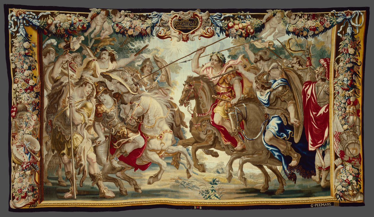 Caesar legyőzi Pompeius csapatait a Caesar és Kleopátra történetéből alkotó: Unknown artist