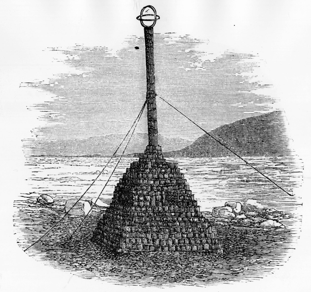 Cairn és postaláda az Északi-sarkon – Georges S. Nares, A Polar Sea Voyage, Párizs: Hachette alkotó: Unknown artist