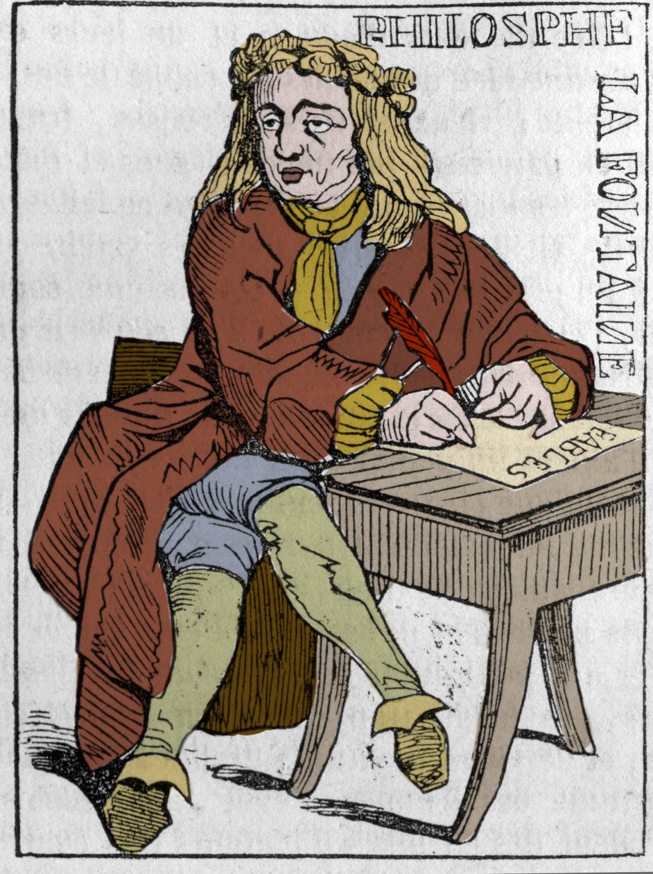 A Francia Köztársaság kártyajátéka (1793) a Nemzeti Konventben 1792. szeptember 21-én, a királyságok bukása után megjelent: a filozófus karaktere Jean de la Fontaine (1621-1695) francia költő vonásaiban. A „” A festői boltban”” 1 alkotó: Unknown artist