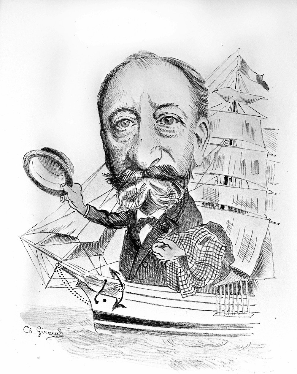 Rajzfilm Camille Saint Saensről (Saint-Saens) (1835-1921), francia zeneszerzőről. alkotó: Unknown artist