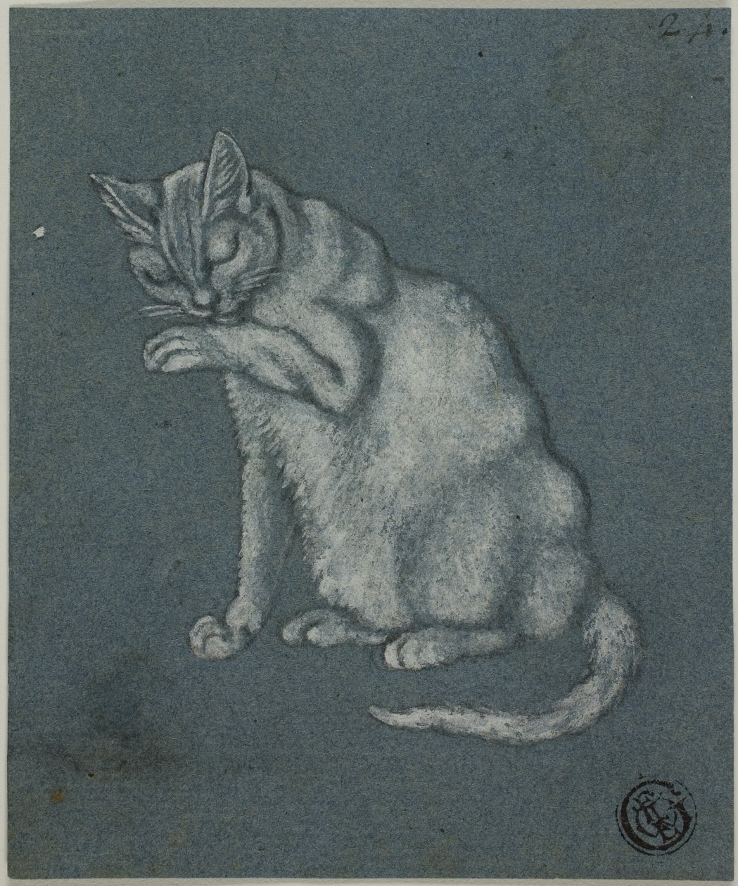 Cat Licking Paw alkotó: Unknown artist