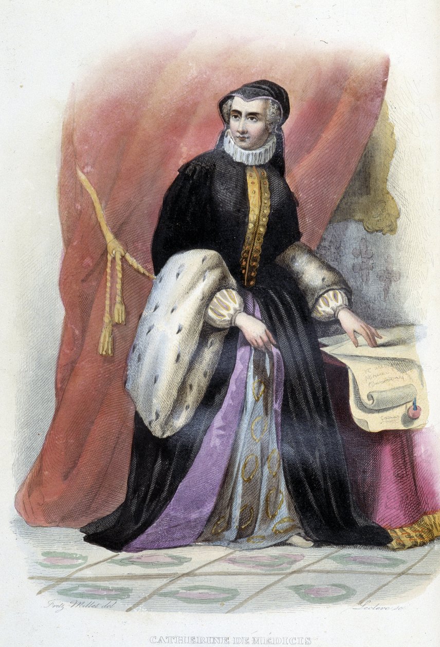 Catherine de Medici (Caterina de Medici) – a „Le Plutarque francais” című filmben, Ed. Mennechet alkotó: Unknown artist