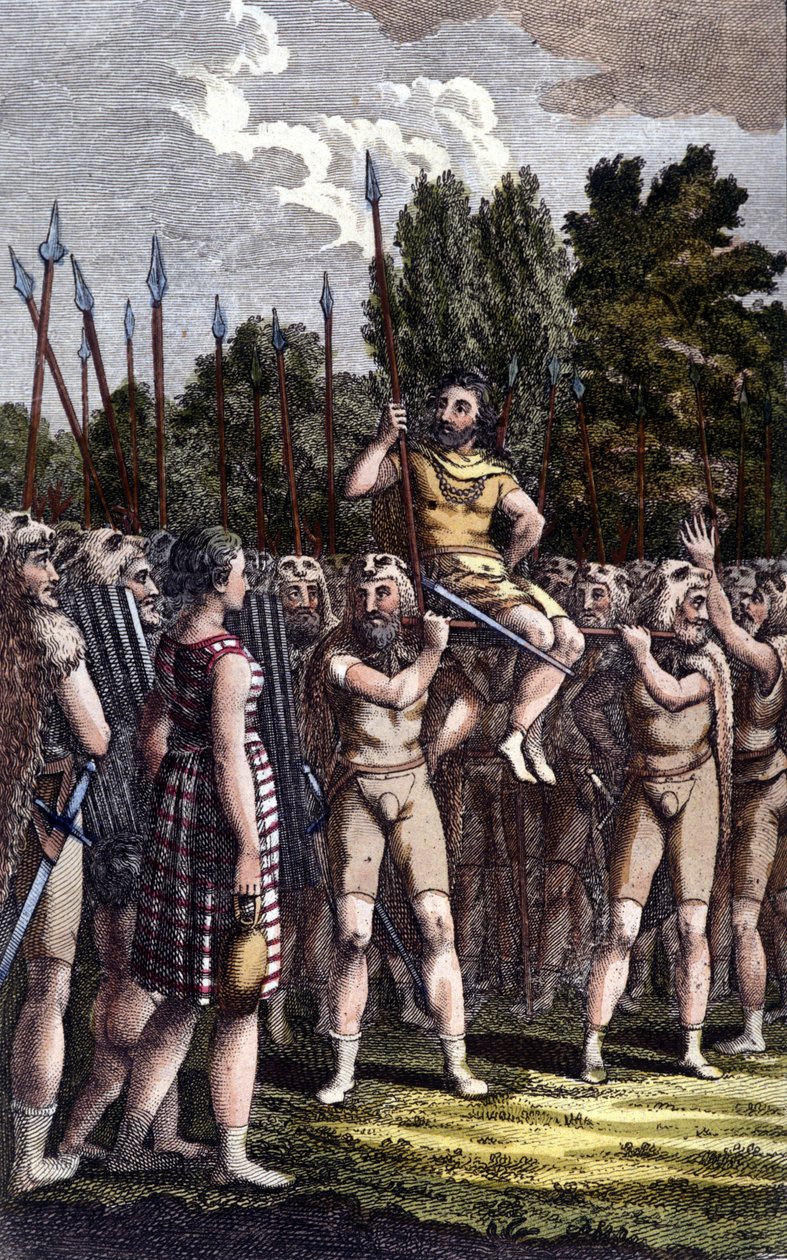 Kelta szertartás. 19. századi metszet. alkotó: Unknown artist