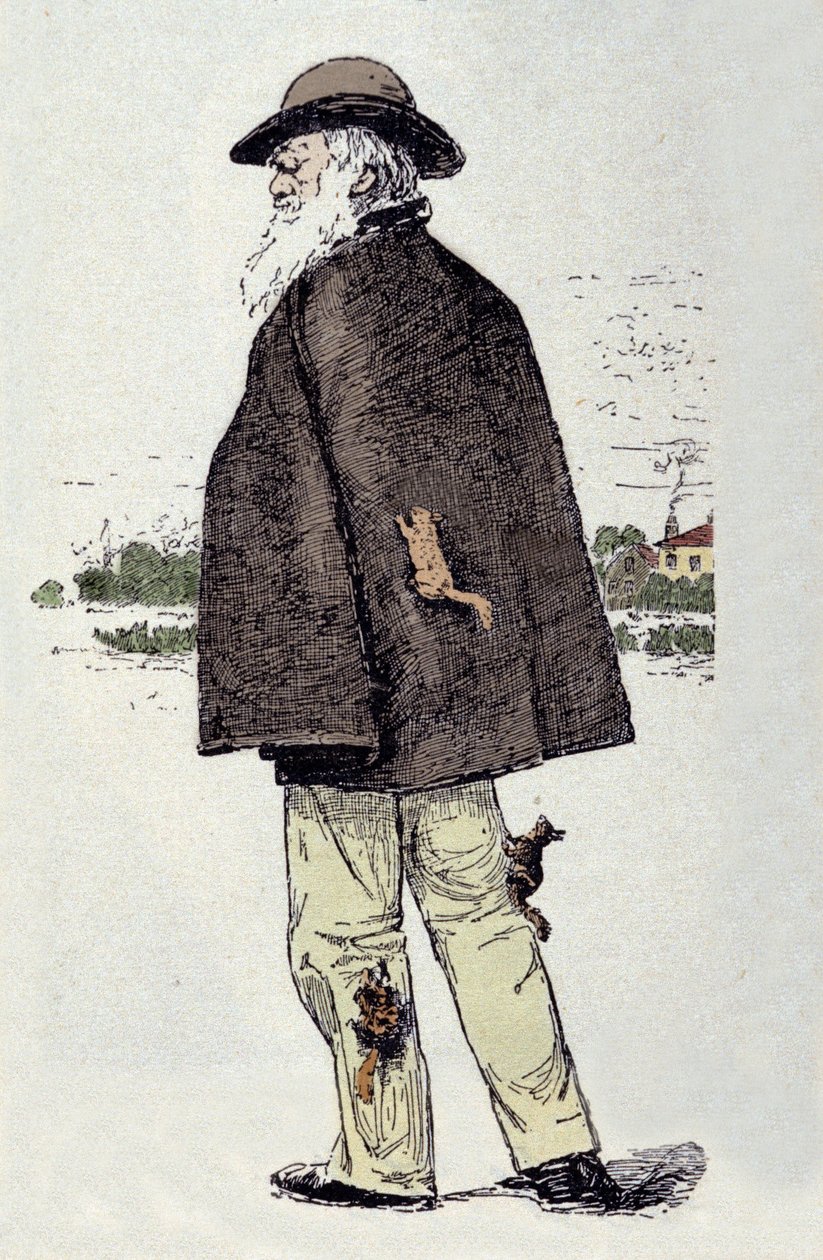 Charles Darwin (1809-1882), angol természettudós mókusokkal. alkotó: Unknown artist