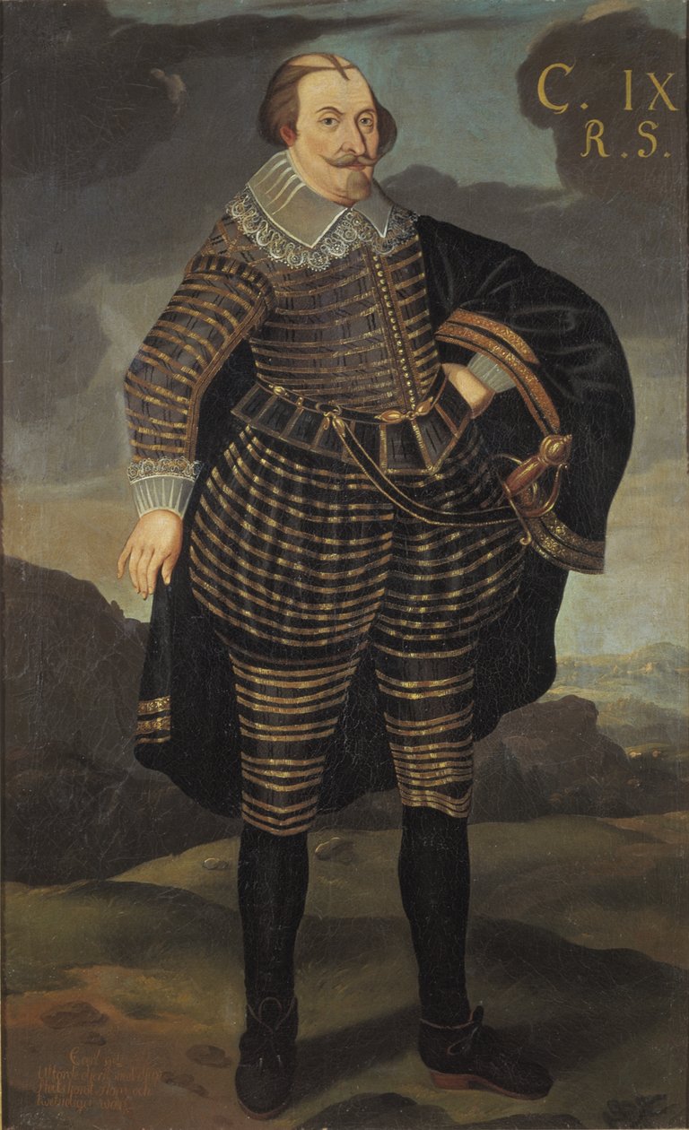 Charles IX roi de Suede – IX. Károly svéd király (1550-1611) portréja, névtelen. Olajfestmény. Mérete: 195x120 cm. Nemzeti Múzeum Stockholm alkotó: Unknown artist