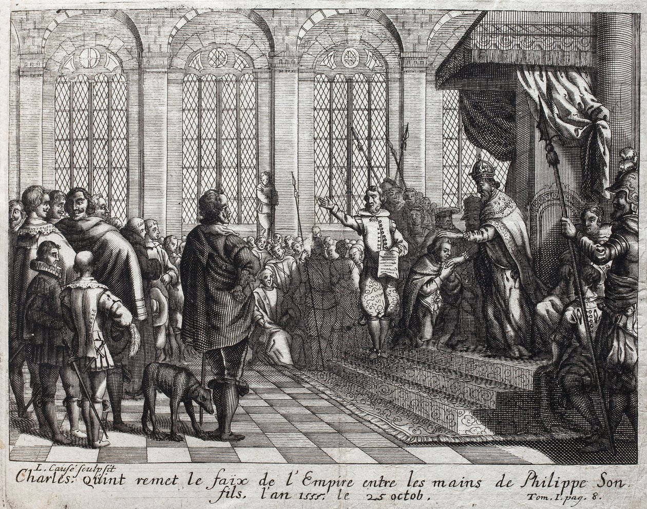 V. Károly (1500-1558) október 25-én átadta a Birodalom művét II (Felipe) (1527-1598), fiának. alkotó: Unknown artist