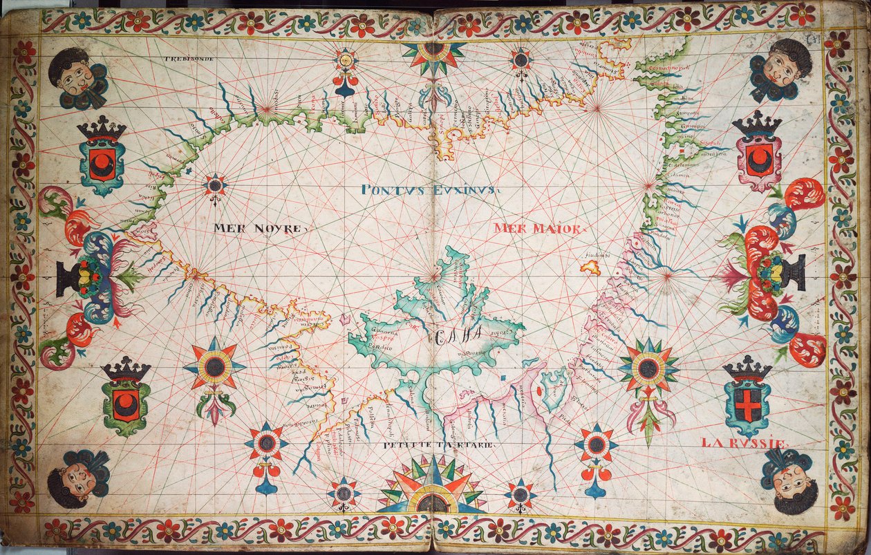 A Fekete-tenger térképe, 1600 körül (kézirat) alkotó: Unknown artist