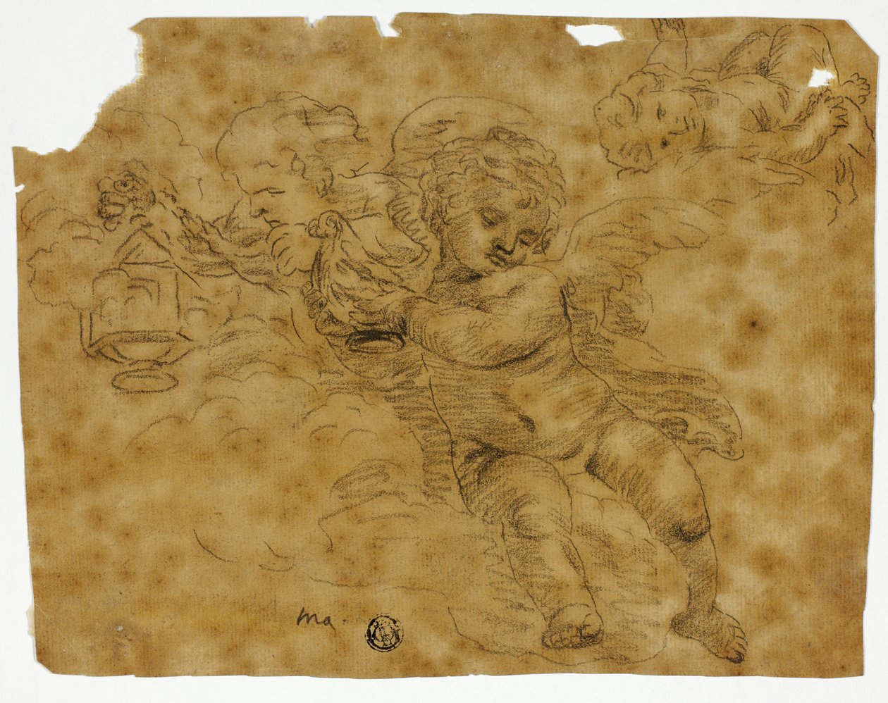 Kerubok füstölőkkel alkotó: Unknown artist