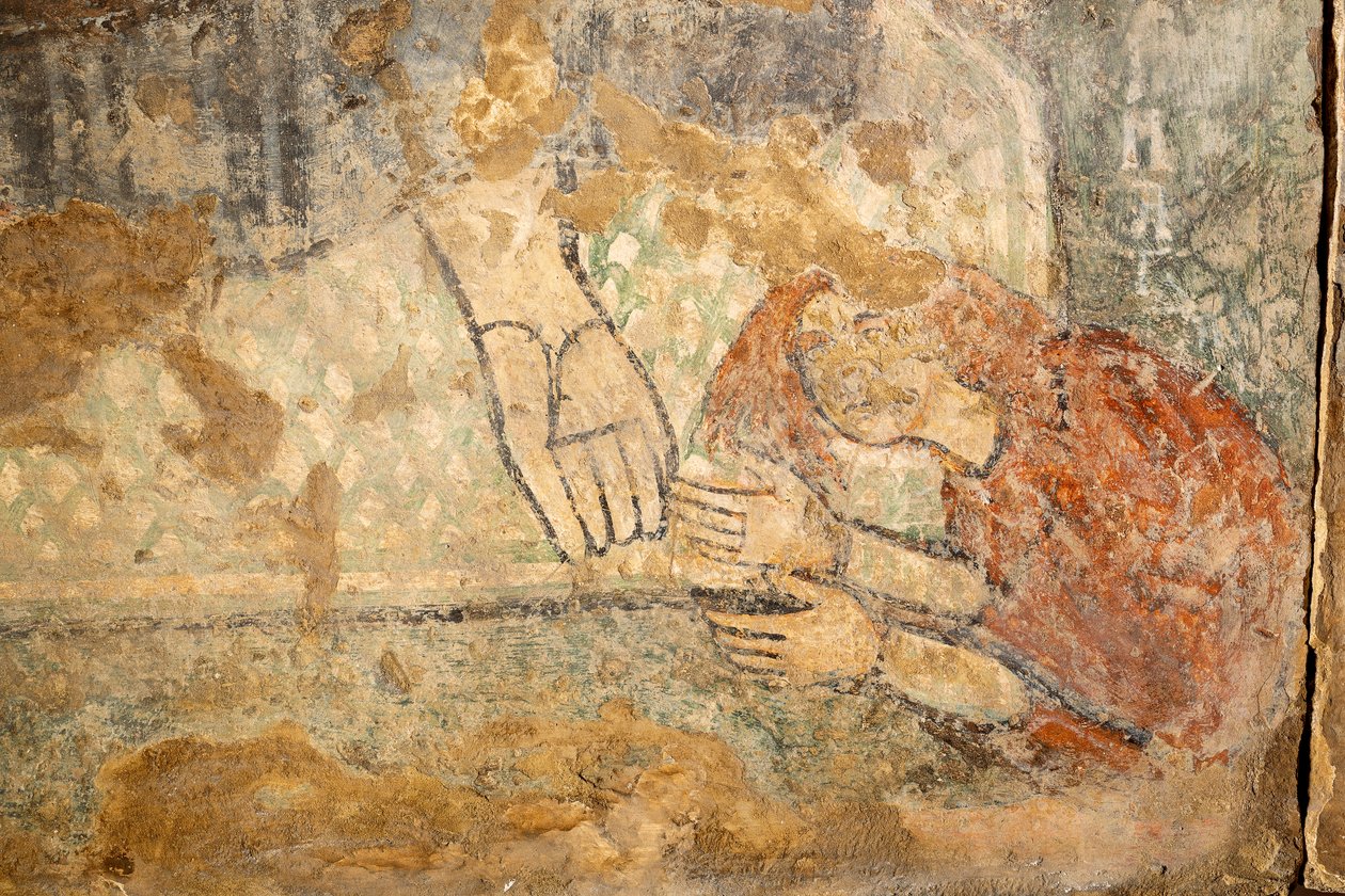 Áldó Krisztus Magdolnával a lábainál, részlet alkotó: Unknown artist