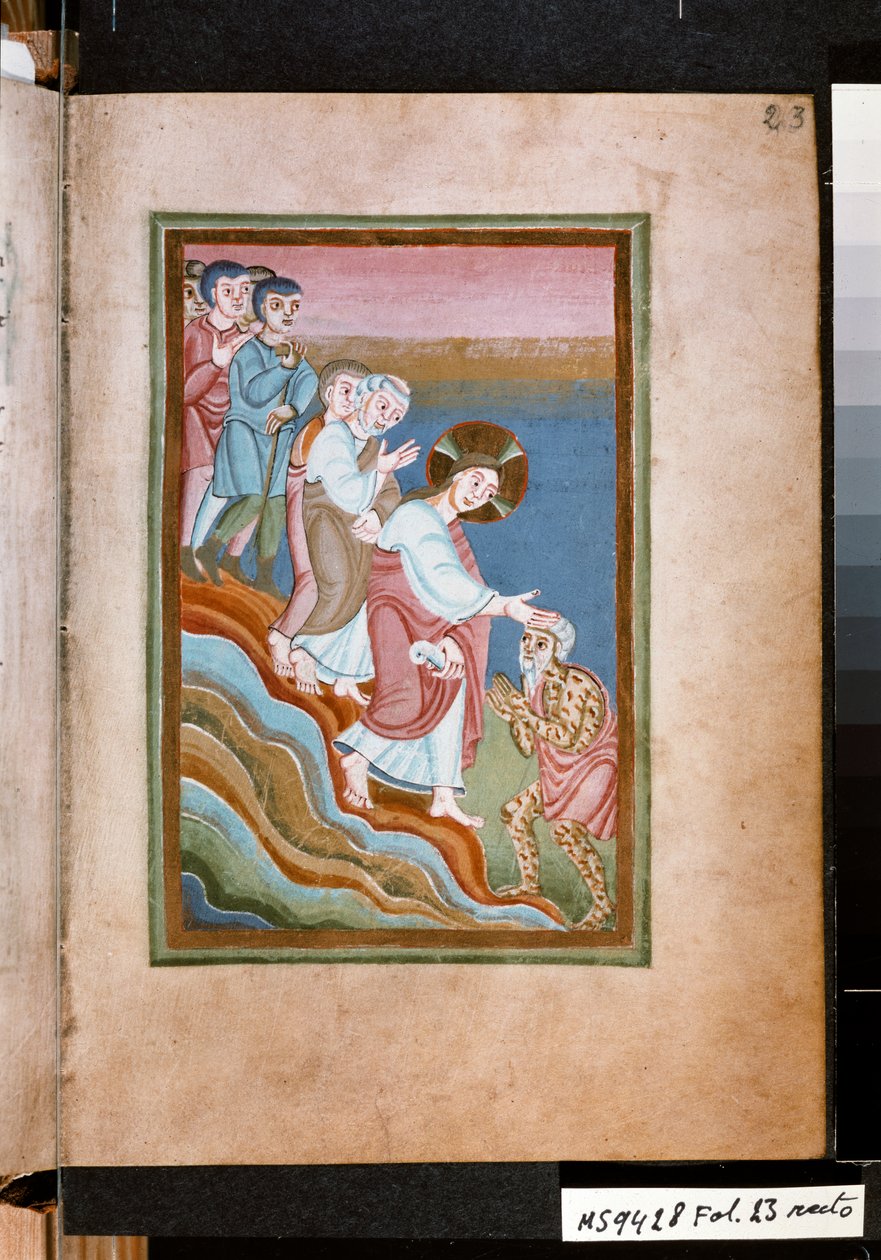 Krisztus gyógyít egy leprást, 1035 körül (miniatúra) alkotó: Unknown artist