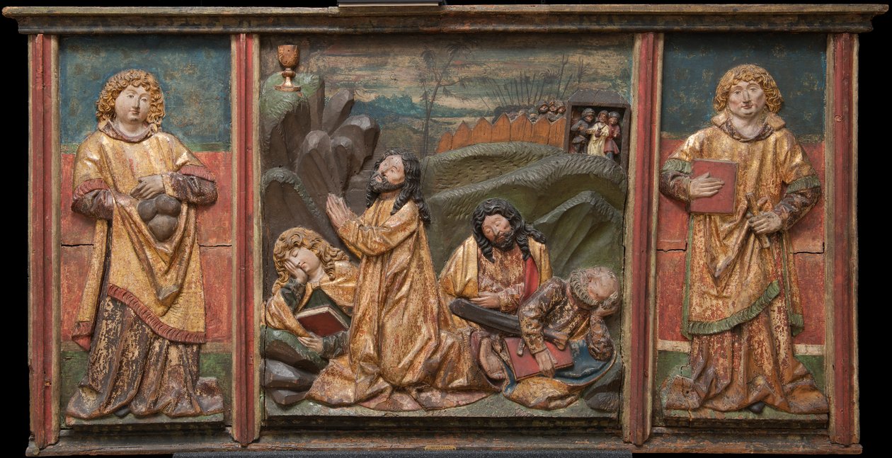 Krisztus az Olajfák hegyén három apostollal; Szent István és Lőrinc alkotó: Unknown artist