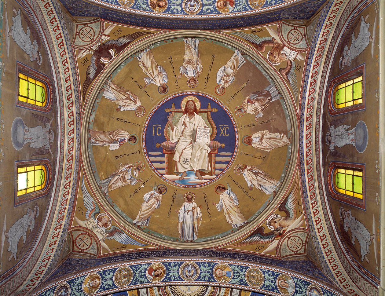 Pantokrátor Krisztus az apostolokkal (freskó alkotó: Unknown artist