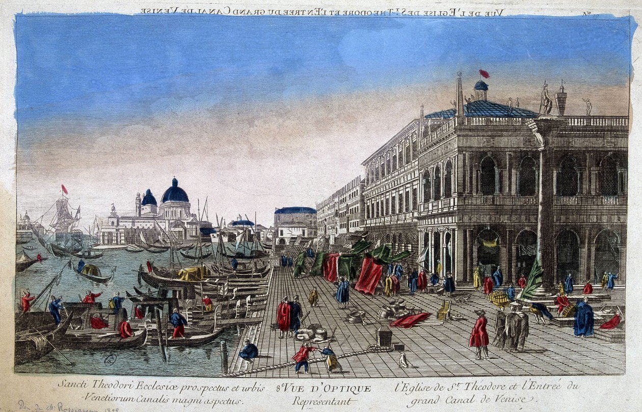 Szent Theodor-templom és a Velencei Canal Grande bejárata. alkotó: Unknown artist