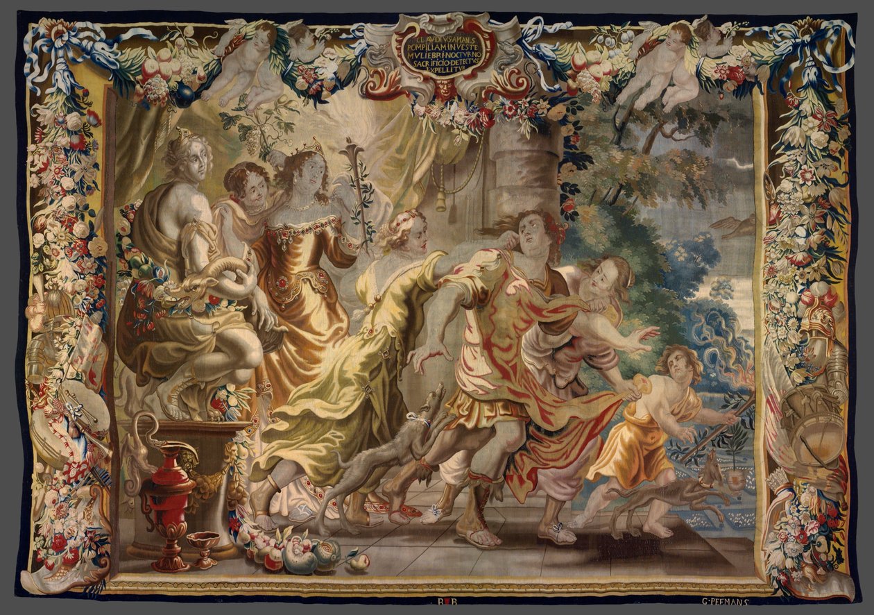 Nőnek álcázott Clodius a Cézár és Kleopátra történetéből alkotó: Unknown artist