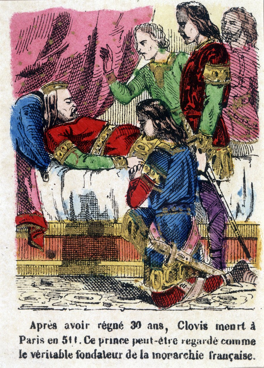 Clovis a halálos ágyán 511-ben. alkotó: Unknown artist