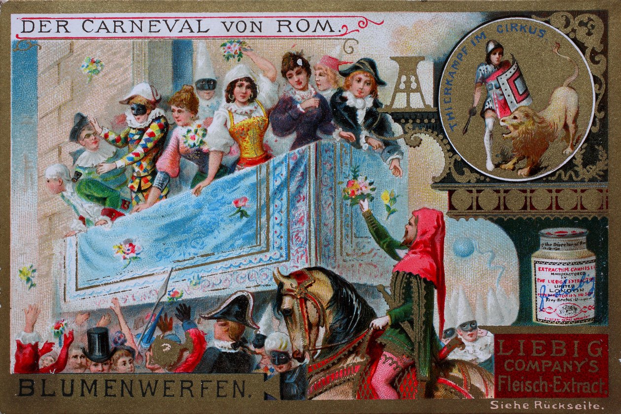 Gyűjtői képsorozat Róma karneválja, Virágdobás alkotó: Unknown artist