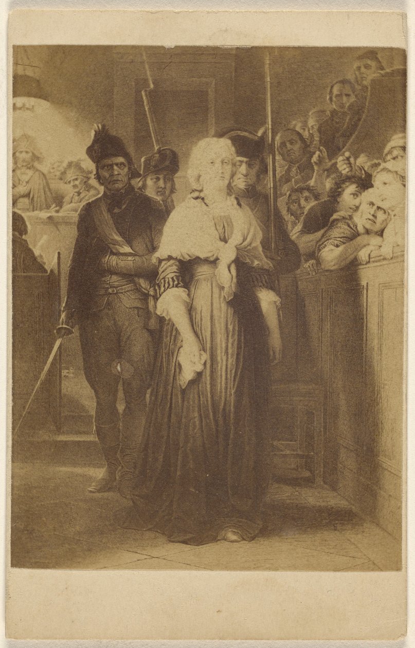 [Másolat egy azonosítatlan festményről: puskás és kardos férfiak vezetik be a nőket a tárgyalóterembe] alkotó: Unknown artist
