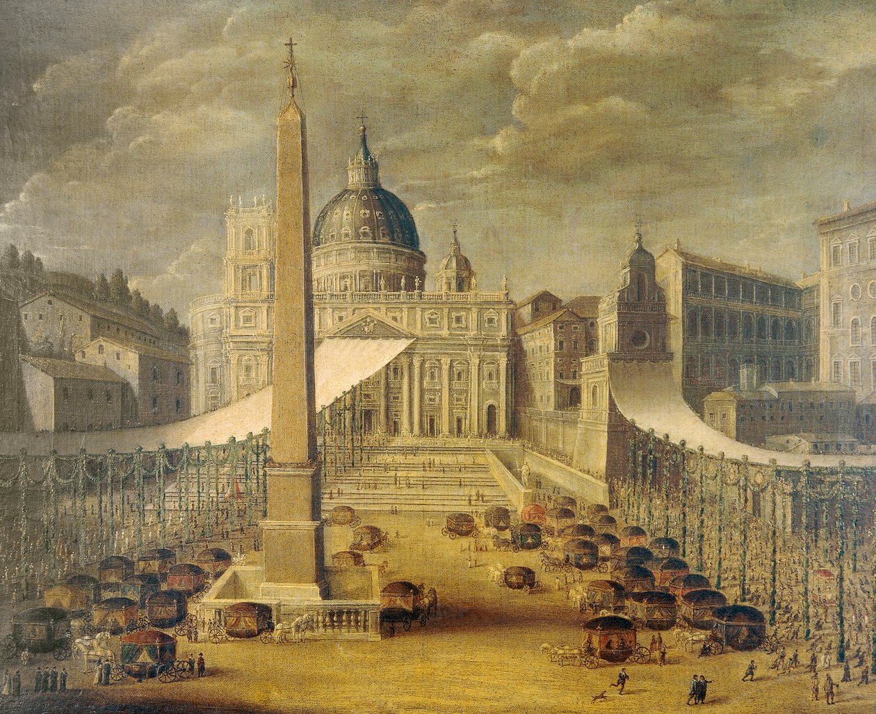 Corpus Christi körmenet a Szent Péter téren X. Innocent pápa idején, 1646 körül, ismeretlen művésztől, olaj, vászon alkotó: Unknown artist