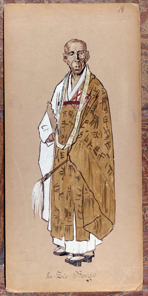 Zio Bonzo jelmeze Giacomo Puccini Pillangókisasszony című művének megalkotásához 1904-ben.A milánói Museo della Scala gyűjteménye. alkotó: Unknown artist