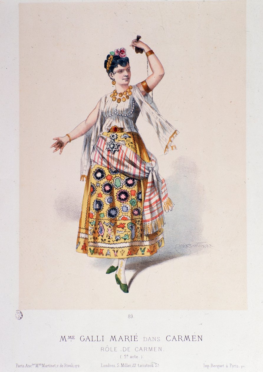 Marie Galli jelmeze a Carmenben, Georges Bizet operája alkotó: Unknown artist