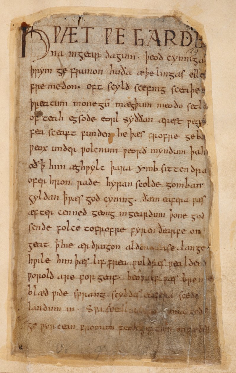 Cotton Vitellius A.XV..132 Beowulf kezdete alkotó: Unknown artist