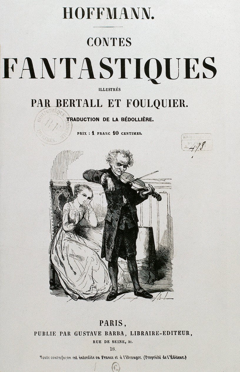 Krespel tanácsos (Rat Krespel), Ernst Theodor Amadeus Hoffmann "Les contes fantastiques" borítója alkotó: Unknown artist