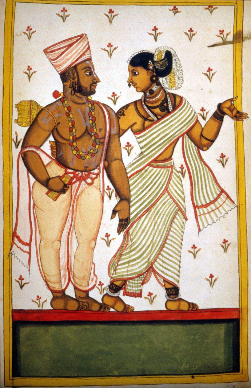 Brahman oldal párja a Stefano Nivibus Cardeira „Mogol története” (Moghul vagy Moghol) kéziratából (ms.8300). 18. század. Bibloteca marciana, Velence alkotó: Unknown artist